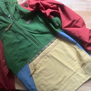 LL BEAN ANORAK LIGHT JACKET HALF ZIP CACTUS MUSTARD WOMENS XS 2-4 EXTRA SMALL